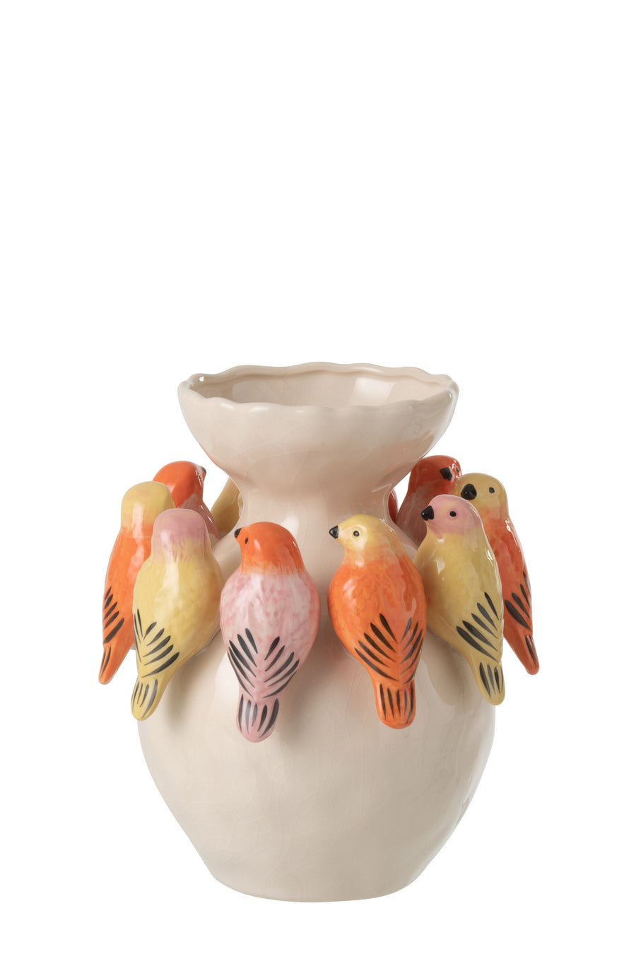 Vase Bird Ceramic Multicolored