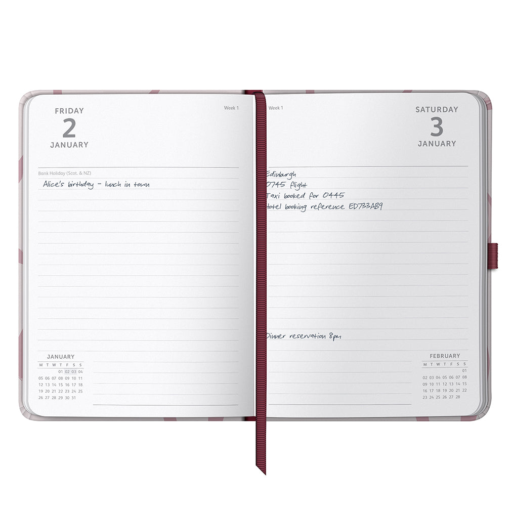 A5 Day a Page Diary 2026 Pink Ribbon
