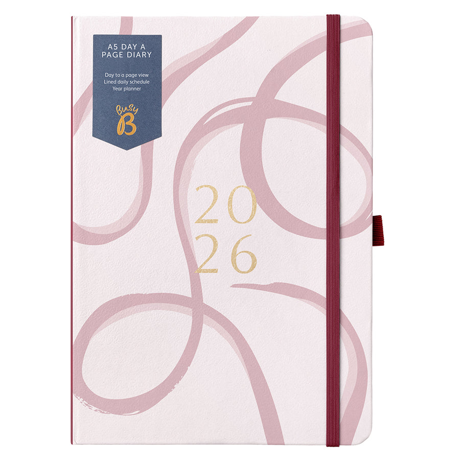 A5 Day a Page Diary 2026 Pink Ribbon