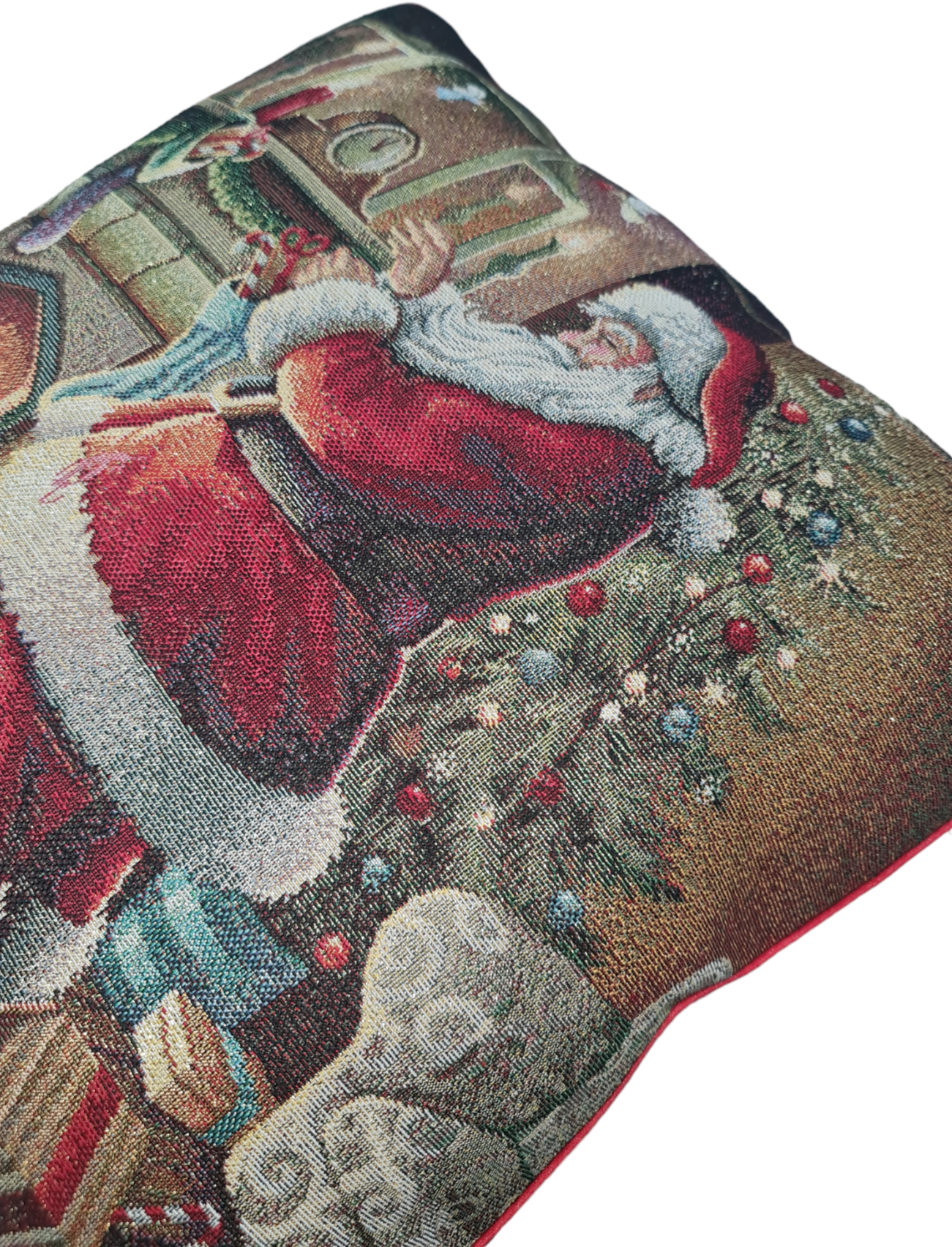 Lurex Christmas House Christmas Pillowcase in Gobelin: Santa Claus Camino