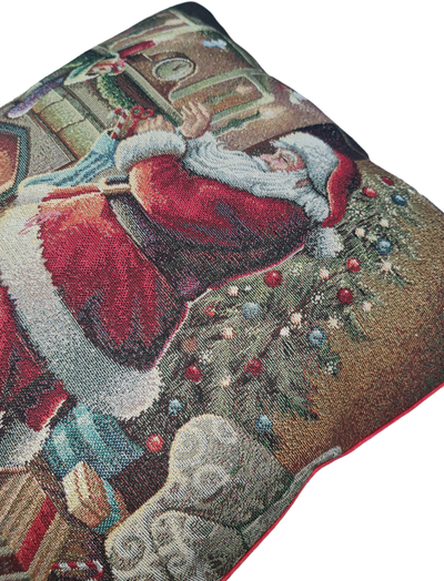Lurex Christmas House Christmas Pillowcase in Gobelin: Santa Claus Camino