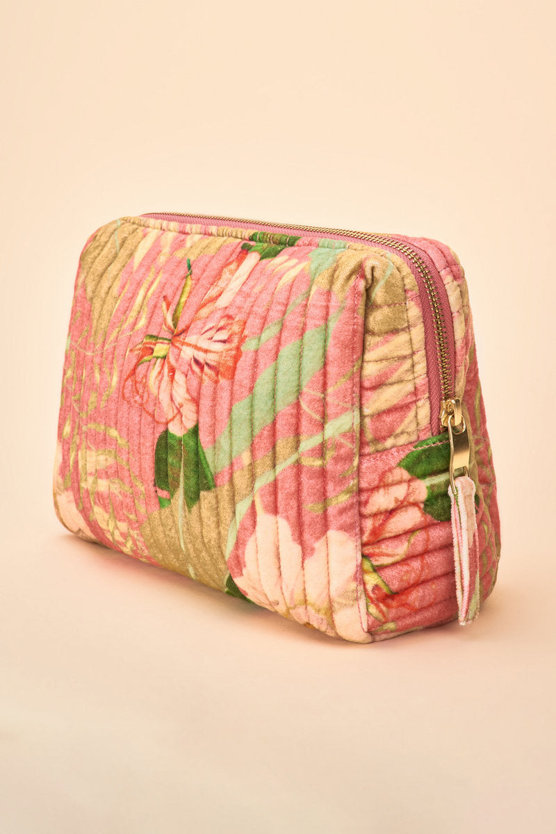 Large Quilted Washbag - Delicate Tropical, Candy by Powder
