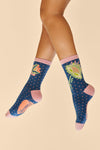 Scandinavian Stems Ankle Socks - Navy