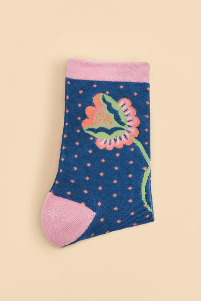 Scandinavian Stems Ankle Socks - Navy