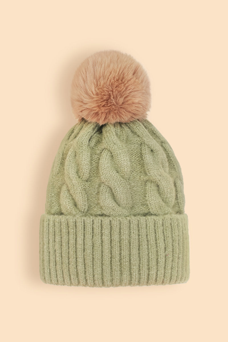 Svana Bobble Hat - Sage