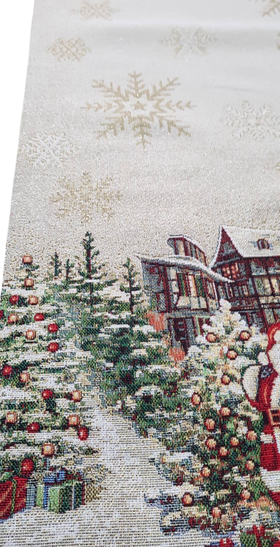 Christmas Runner Lurex Cabin in Gobelin: 45x180cm