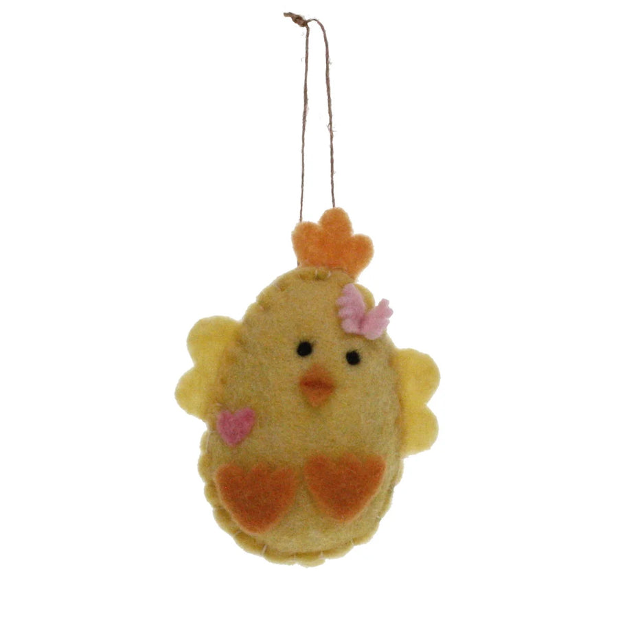 Egg yellow chick felt hand made