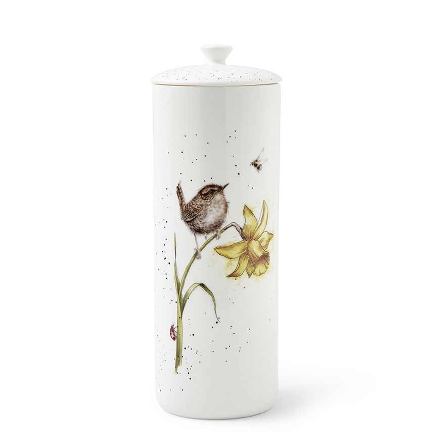 'The Birds and the Bees' Wren Tall Lidded Storage Jar