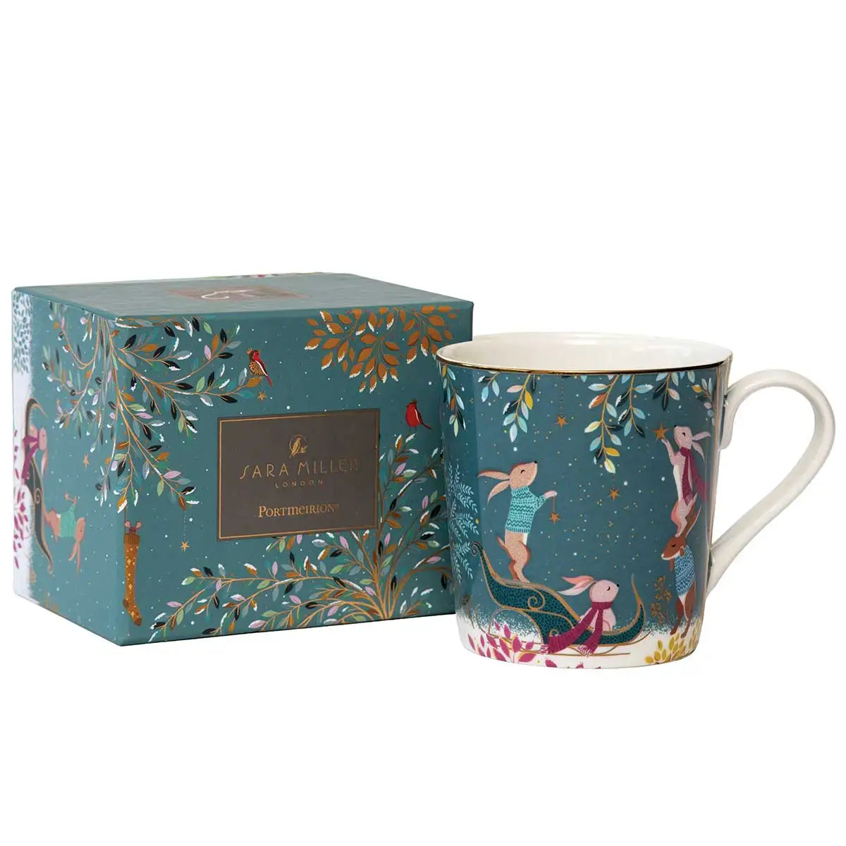 Woodland Tales Mug, Rabbit Sleigh