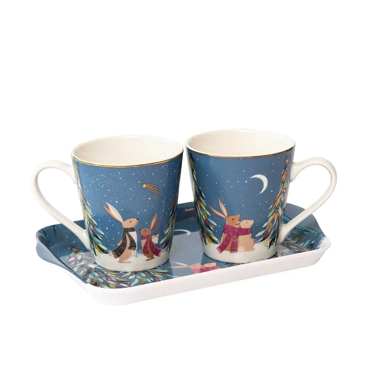 Woodland Tales Mug & Tray Set, French Blue