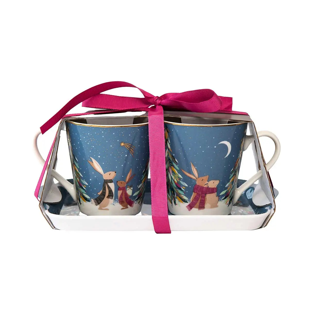 Woodland Tales Mug & Tray Set, French Blue