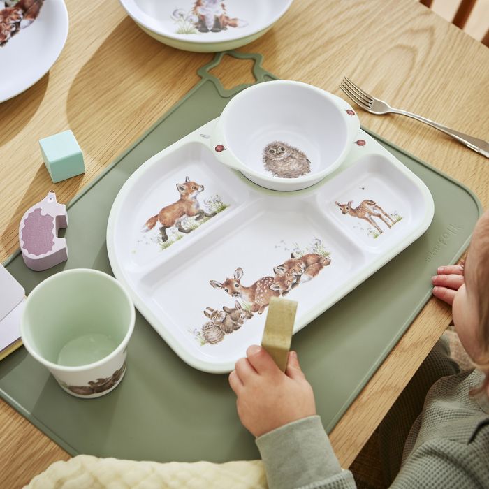 Little Wren 2 piece Divided Plate and Bowl Set