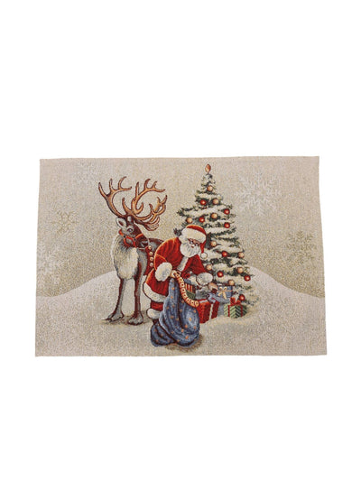 Santa Claus Christmas Breakfast Placemat in Gobelin