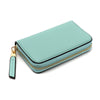 Aqua faux leather small coin purse