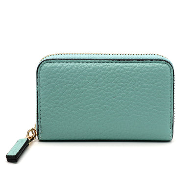 Aqua faux leather small coin purse