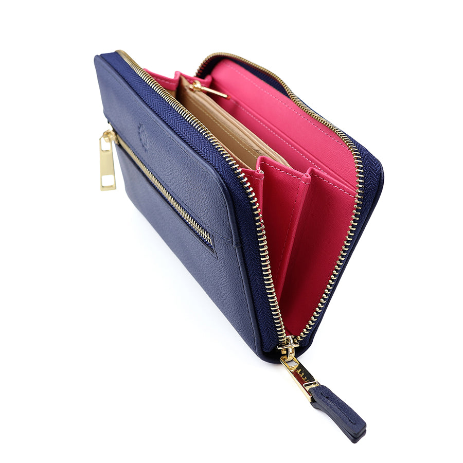 Bella navy long purse