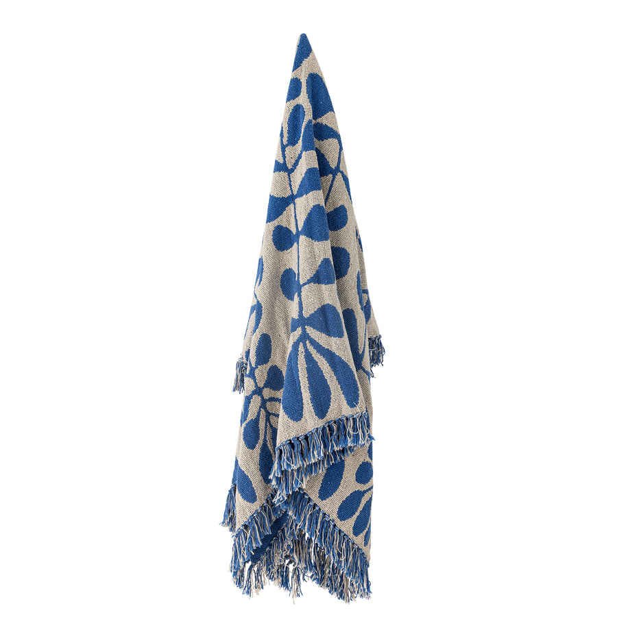 Nevine Throw, Blue, Recycled Cotton