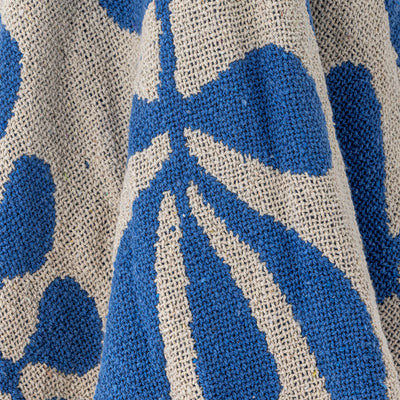 Nevine Throw, Blue, Recycled Cotton