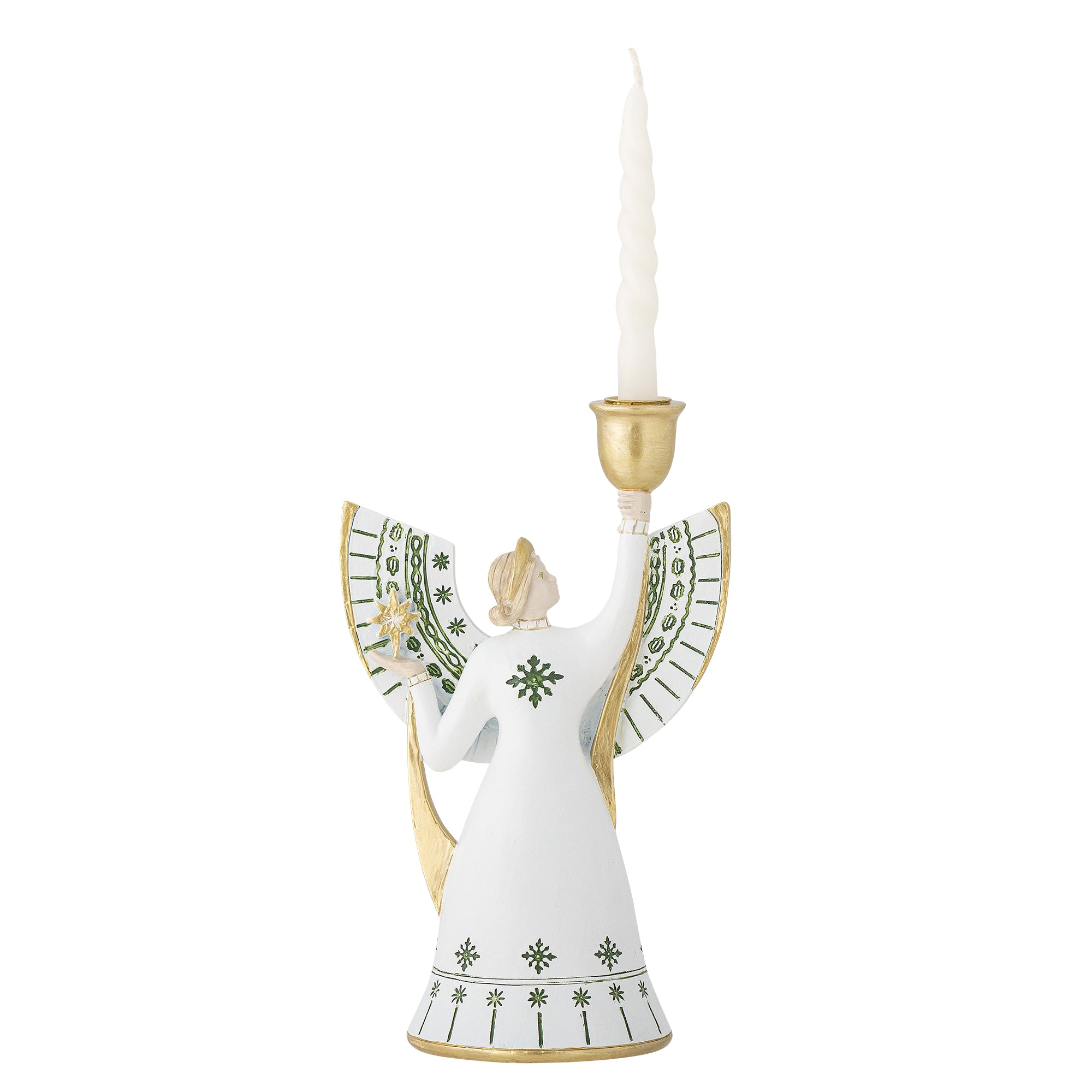 Evangeline Candle Holder, White, Polyresin