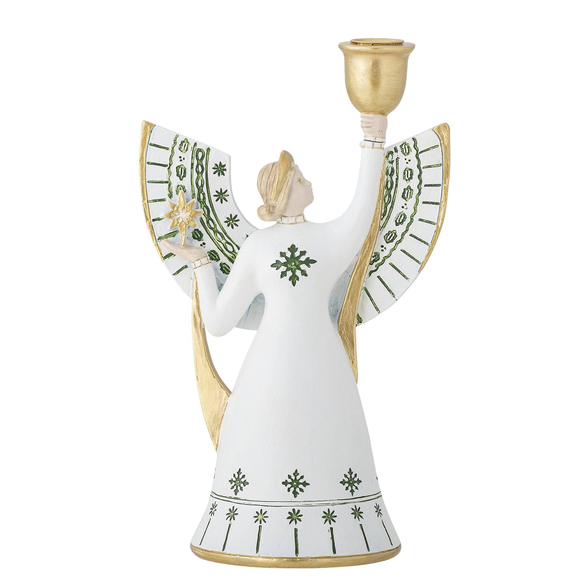 Evangeline Candle Holder, White, Polyresin