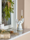 Evangeline Candle Holder, White, Polyresin