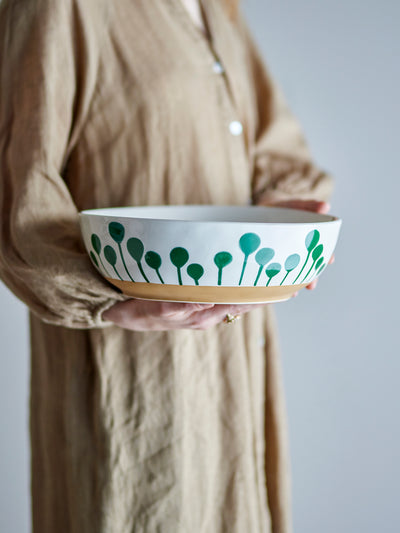 Linora Bowl, Green, Stoneware