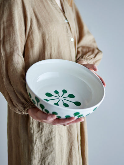 Linora Bowl, Green, Stoneware