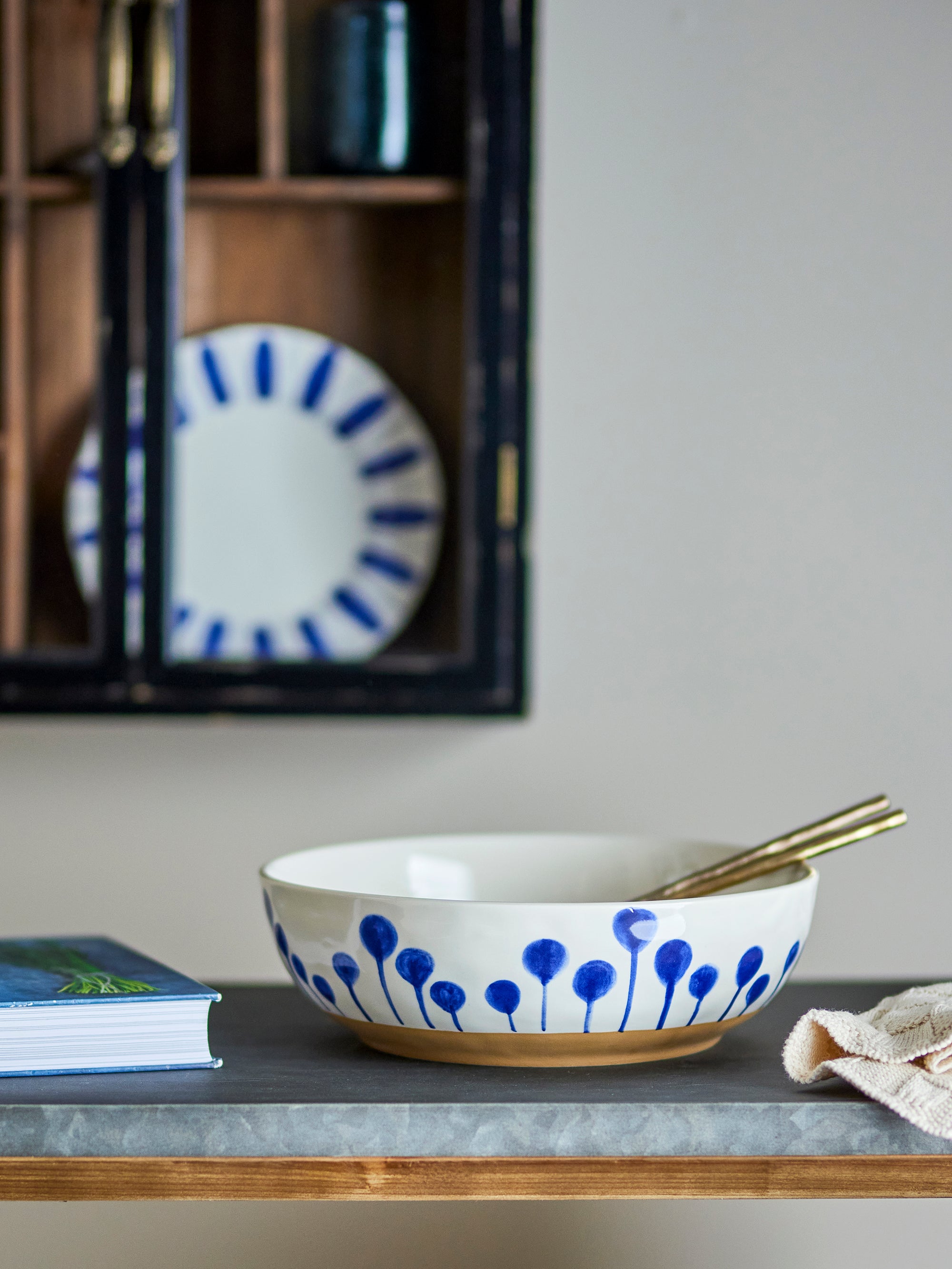 Linora Bowl, Blue, Stoneware