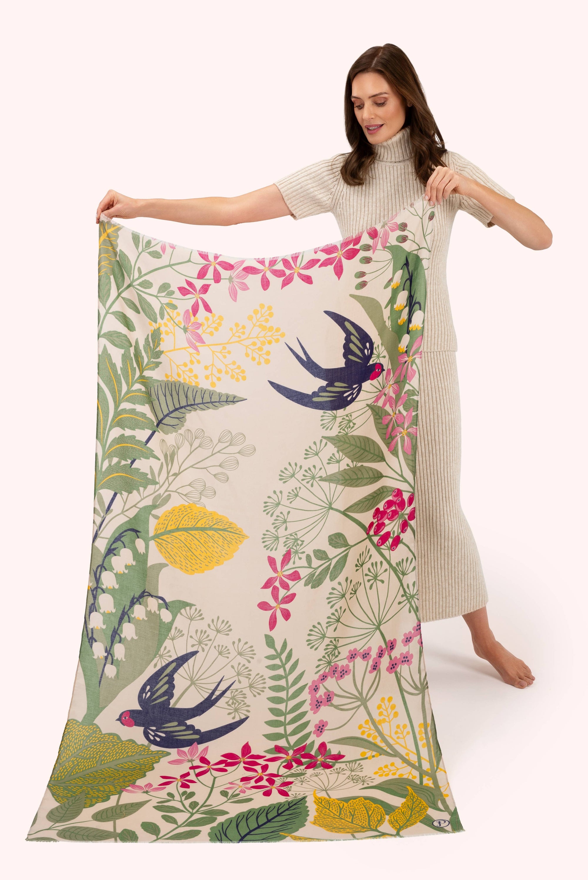 Print Scarf - Swooping Swallows