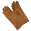 Ochre faux suede stitch detail gloves