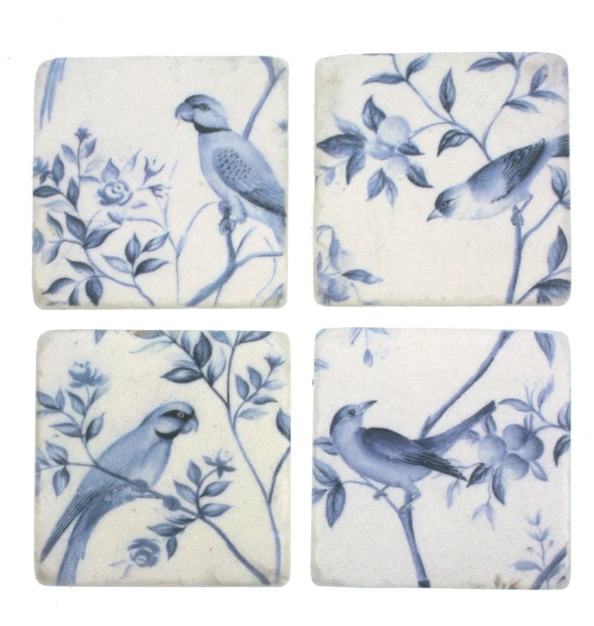 Coasters Birds blue/white