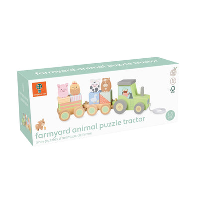 NEW! Puzzle train wooden tractor