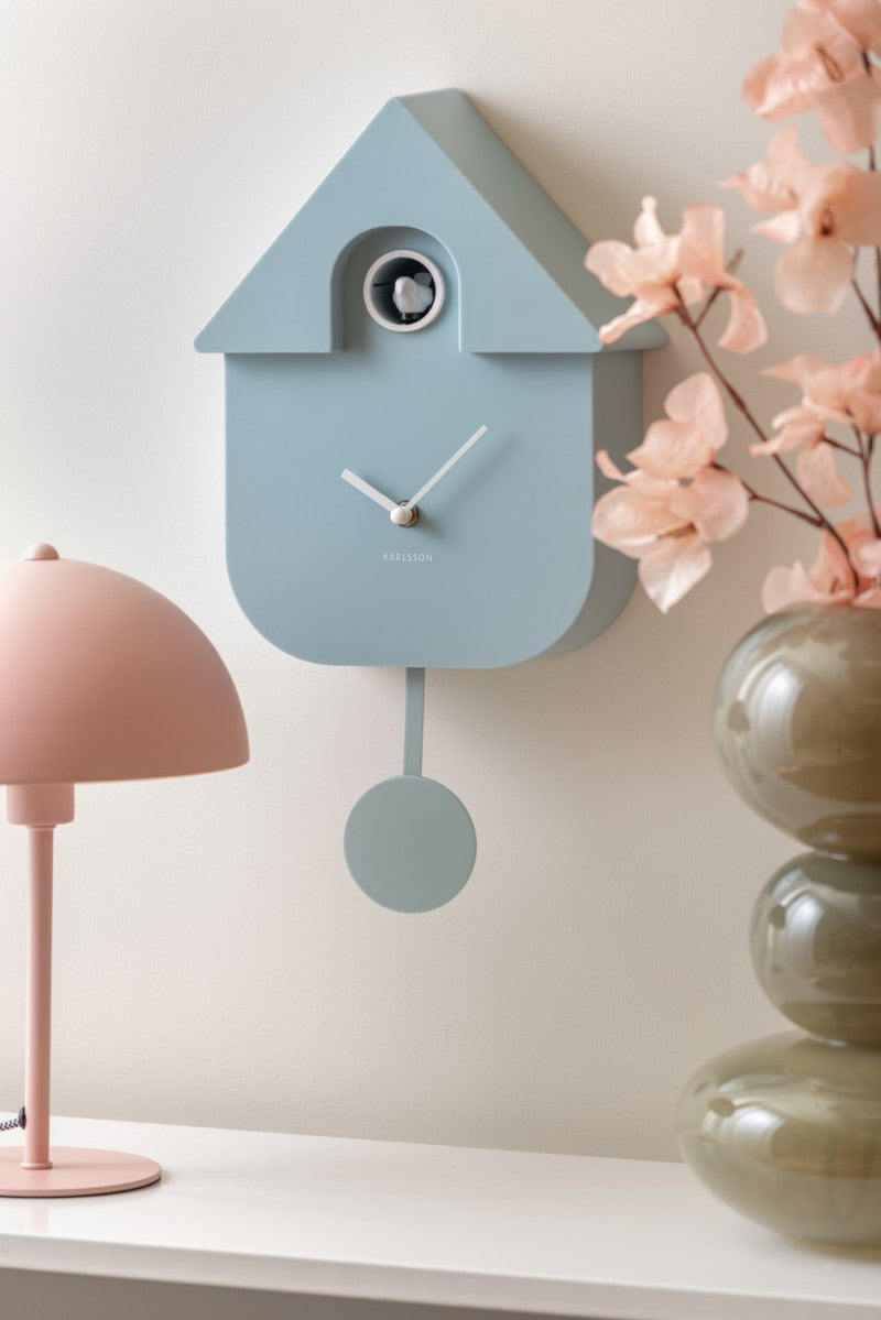 Modern Cuckoo Clock in Soft Blue
