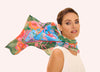 Cotton Scarf - Folky Floral - Cornflower