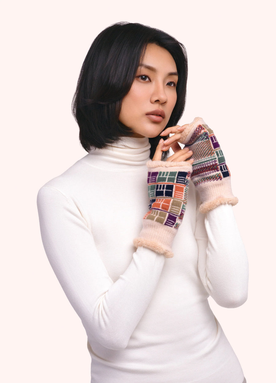 Dani Wrist Warmers, Damson Mix