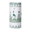 Umbrella Stand White and Sage Peacock
