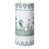 Umbrella Stand White and Sage Peacock