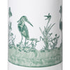 Umbrella Stand White and Sage Peacock