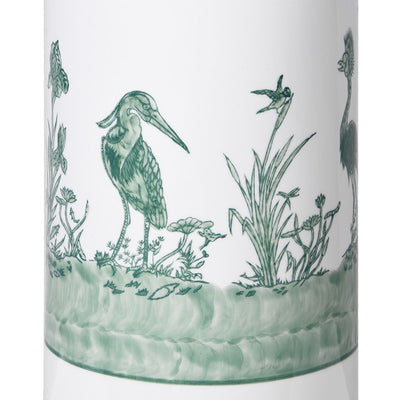 Umbrella Stand White and Sage Peacock