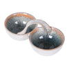 Blue Ombre Double Bowl with Handle