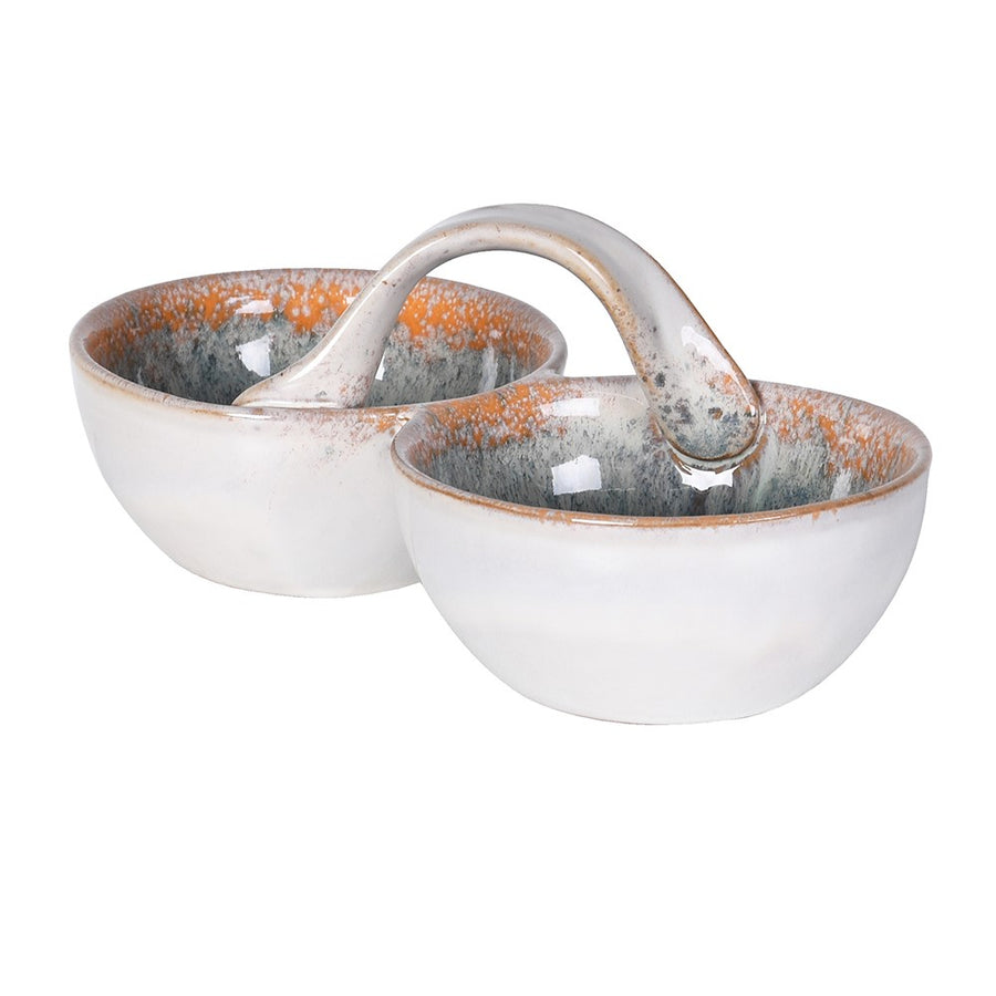 Blue Ombre Double Bowl with Handle