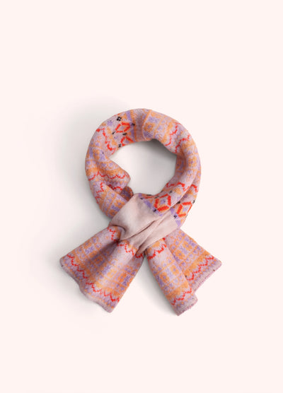 Fair Isle Scarf, Cream Mix