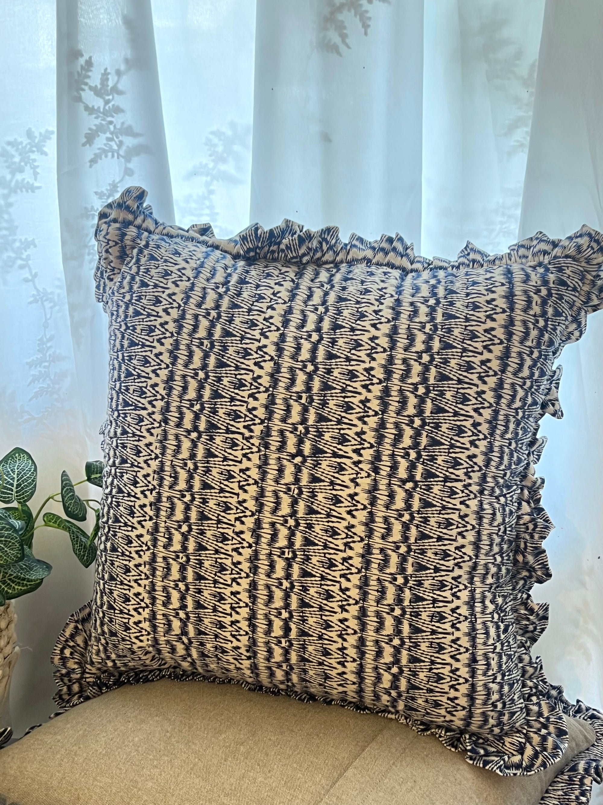 Kantha Frill Cotton Cushion
