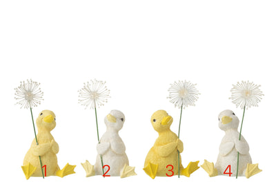Duck Flower Resin White/Yellow