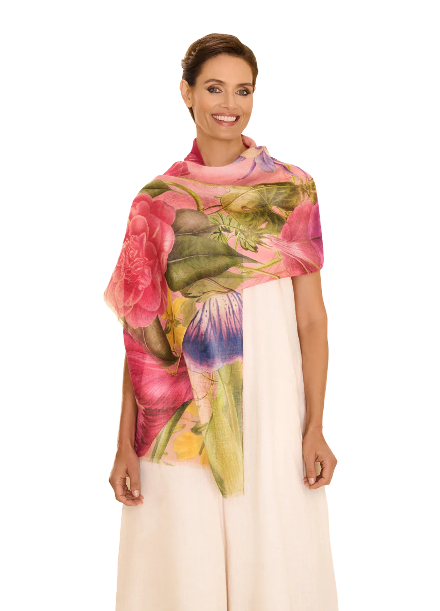 Linen/Cotton Scarf - Floral Study - Petal