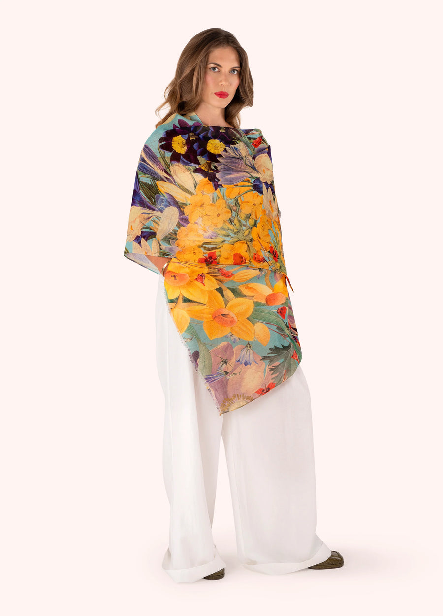 Spring Flora Linen/Cotton Mix Scarf
