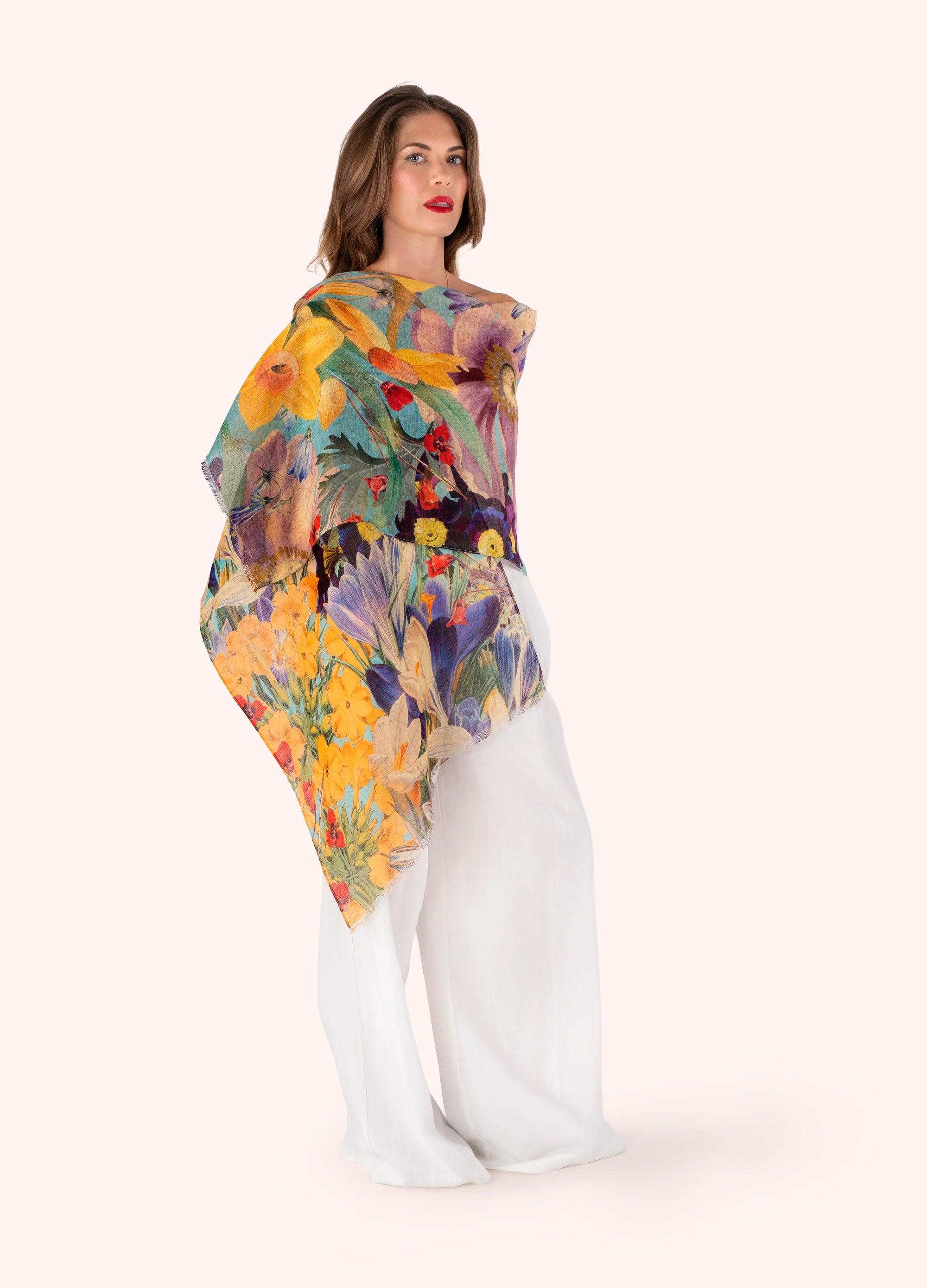 Spring Flora Linen/Cotton Mix Scarf
