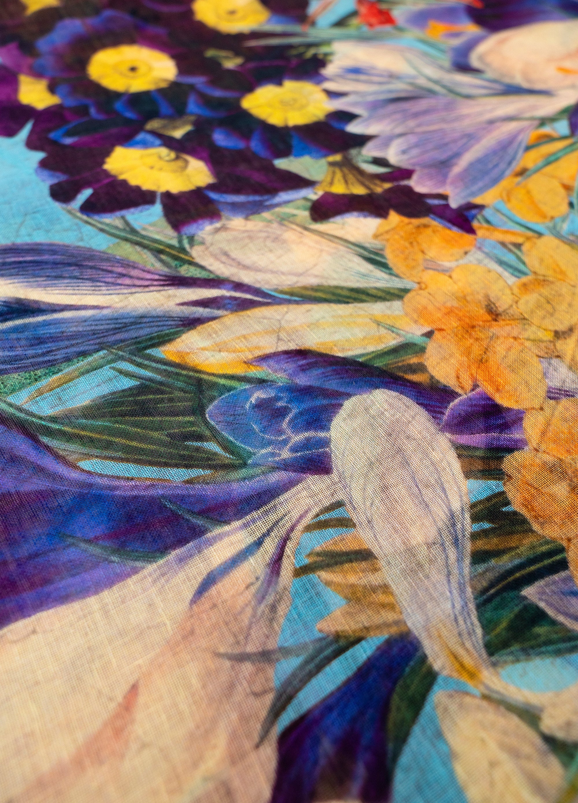 Spring Flora Linen/Cotton Mix Scarf