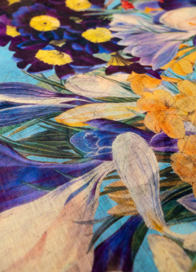 Spring Flora Linen/Cotton Mix Scarf