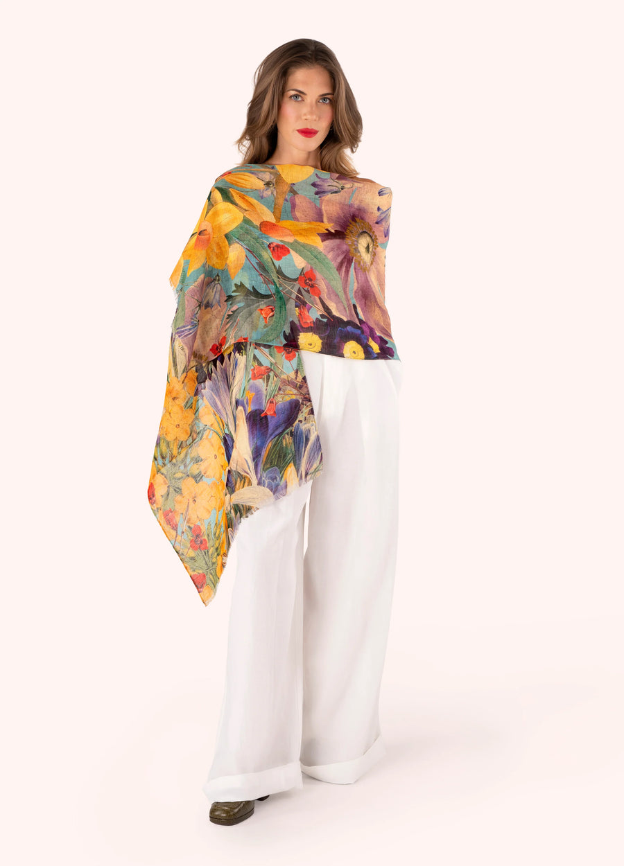 Spring Flora Linen/Cotton Mix Scarf